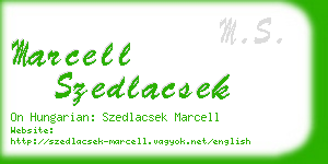 marcell szedlacsek business card